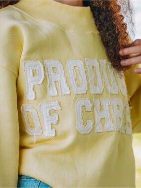 Yellow "Proud of Christ" Embroidered Sweatshirt